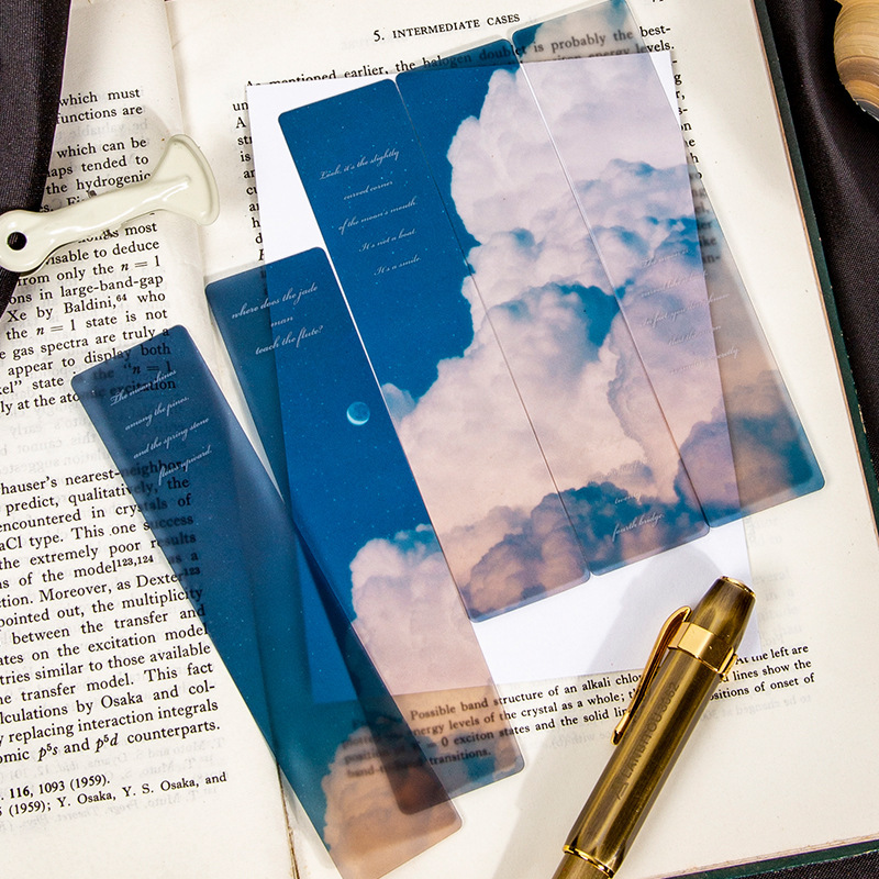 Dried Flower Bookmark - 5 Stück Space Roaming Matte PET-Lesezeichen,
