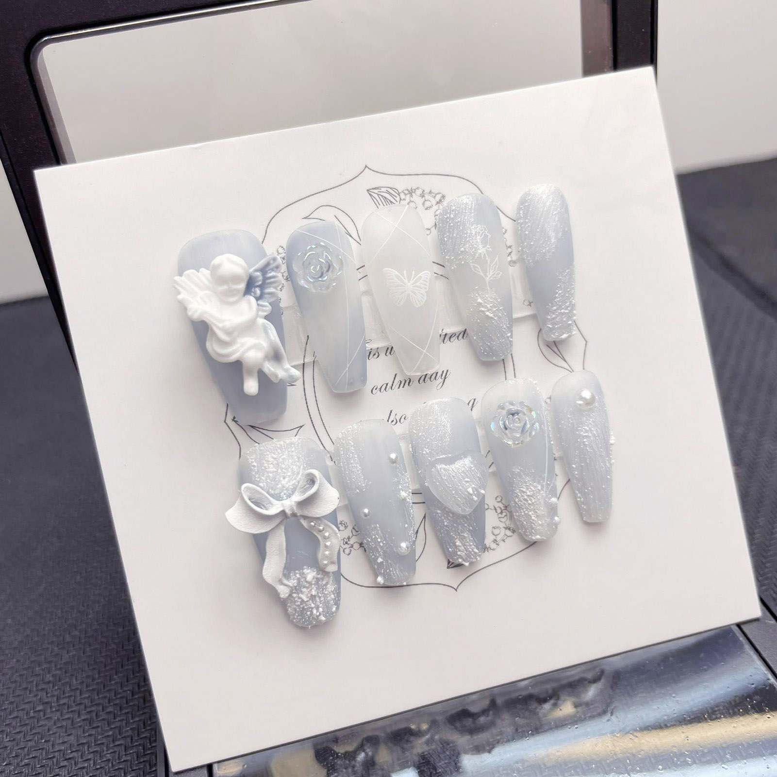 3D-Gips-Engel-Kunstnägel, glän – Pressed Flower Art Bewertung und Preis