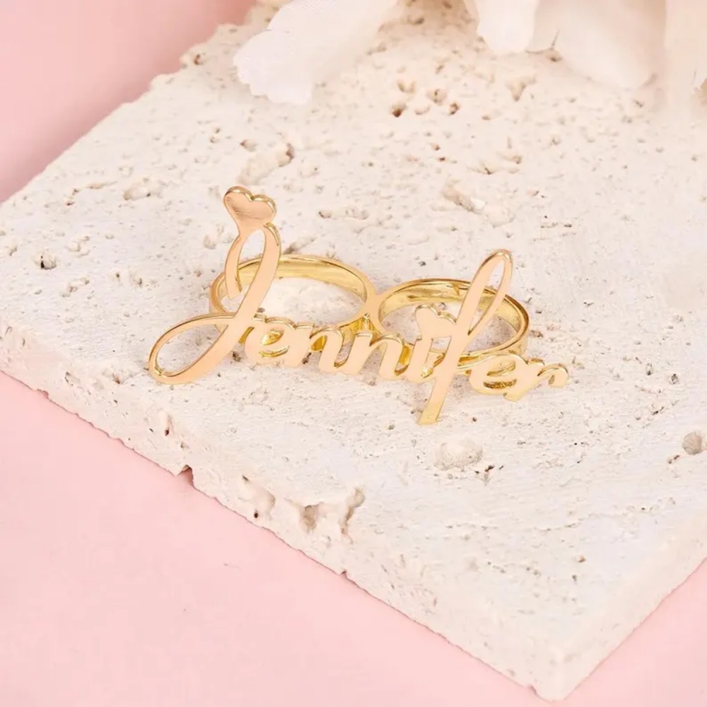 LeeChee Personalisierter Zwei- – Initial Ring Custom Bewertung und Preis